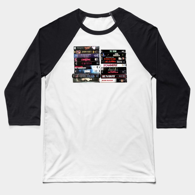 Horror & Sci-Fi VHS Tapes Baseball T-Shirt by Scum & Villainy